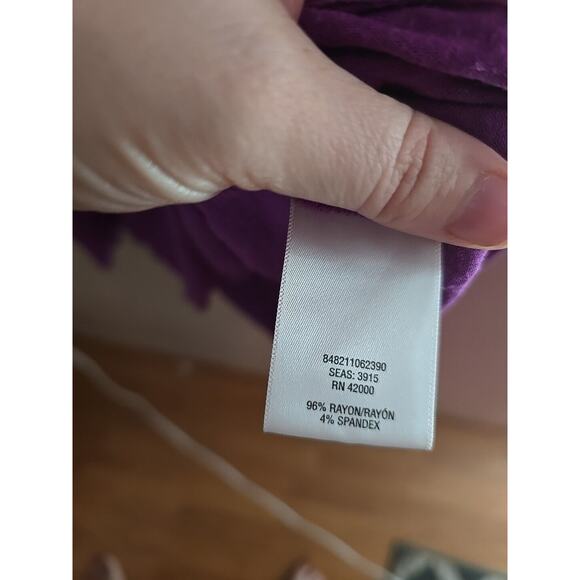 Jaclyn Smith Purple Scoop Neck Beaded Short Sleeve Casual Top Womans Size 3X - Picture 4 of 4